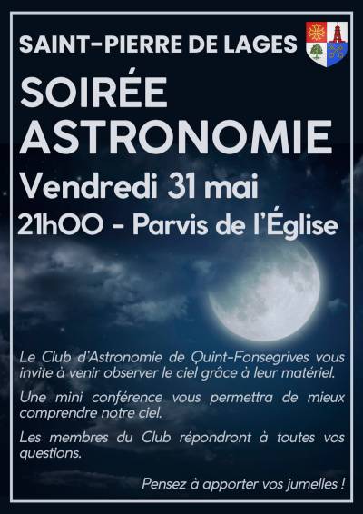 Soirée Astronomie à Saint-Pierre de Lages : observation du ciel